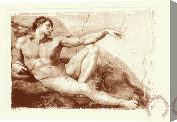 Michelangelo Buonarroti Creation of Adam Detail Stretched Canvas Print / Canvas Art