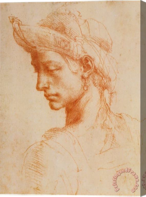 Michelangelo Buonarroti Drawing of a Woman Stretched Canvas Print / Canvas Art
