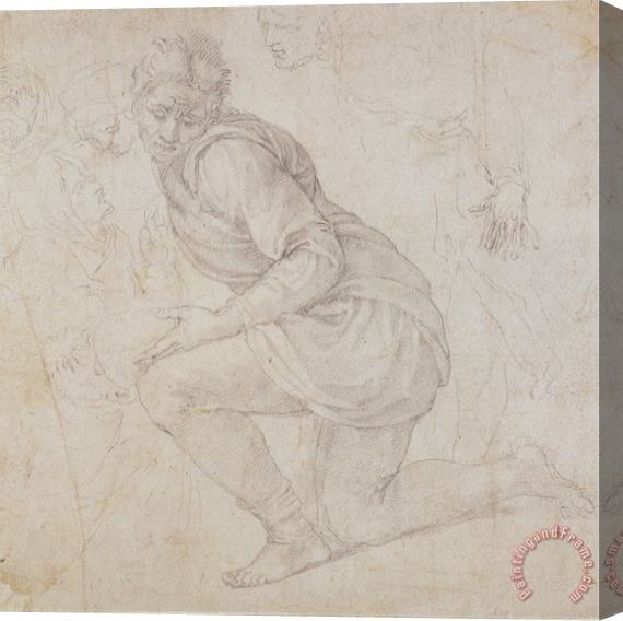 Michelangelo Buonarroti Fawkener Recto Stretched Canvas Print / Canvas Art