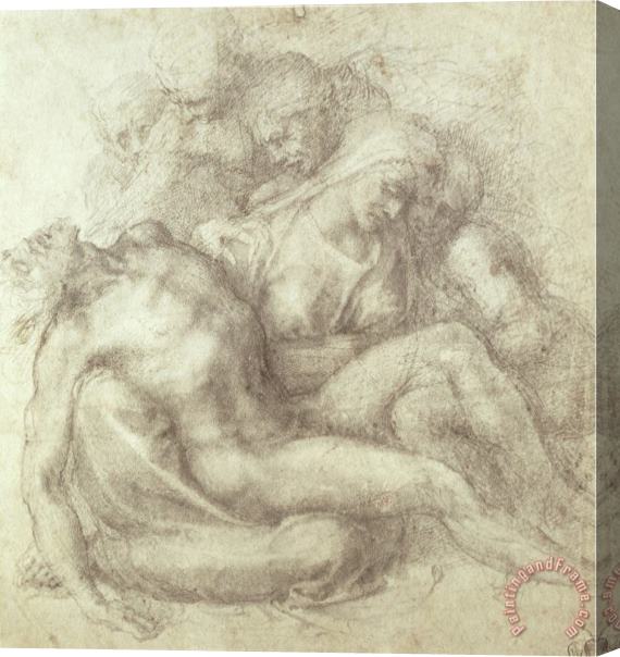 Michelangelo Buonarroti Figures Study for The Lamentation Over The Dead Christ 1530 Stretched Canvas Print / Canvas Art