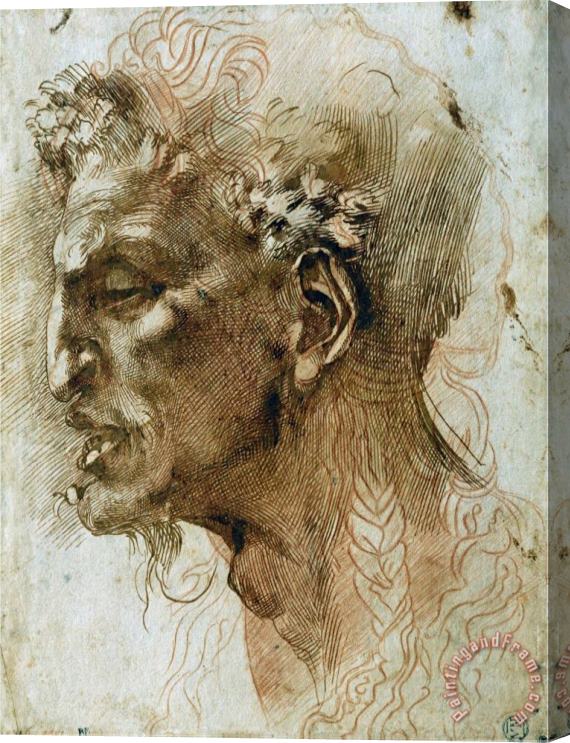 Michelangelo Buonarroti Head of a Faun Stretched Canvas Painting / Canvas Art
