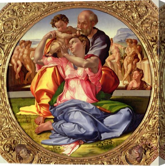 Michelangelo Buonarroti Holy Family with St John 1504 05 Stretched Canvas Print / Canvas Art