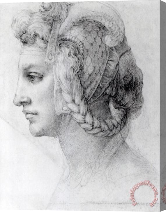 Michelangelo Buonarroti Ideal Head of a Woman C 1525 28 Stretched Canvas Print / Canvas Art