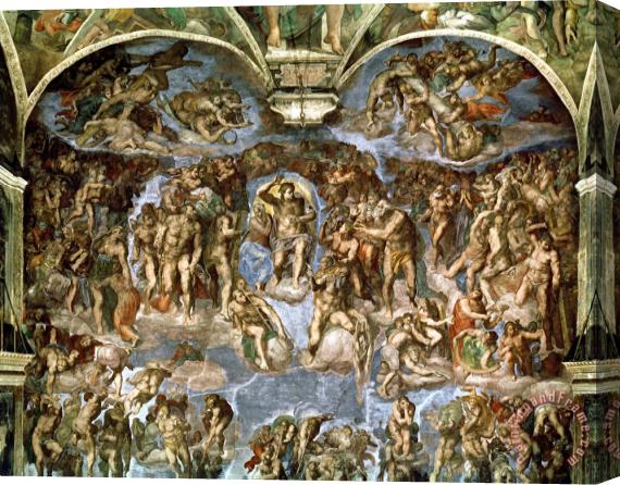 Michelangelo Buonarroti Last Judgement From The Sistine Chapel 1538 41 Fresco Stretched Canvas Painting / Canvas Art