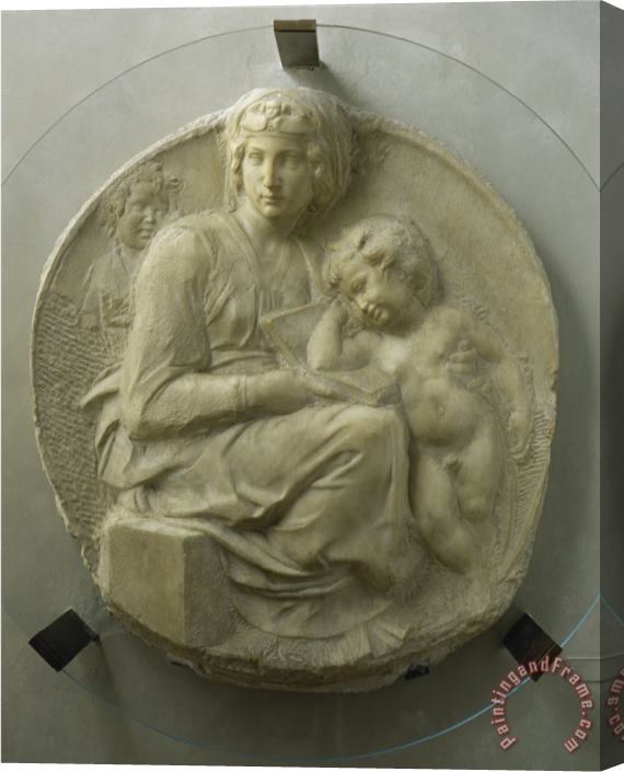 Michelangelo Buonarroti Madonna And Child Tondo Pitti Stretched Canvas Painting / Canvas Art