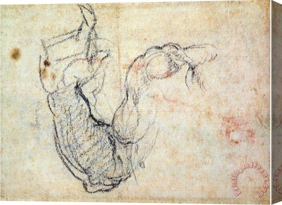 Michelangelo Buonarroti Preparatory Study for The Arm of Christ in The Last Judgement 1535 41 Stretched Canvas Print / Canvas Art