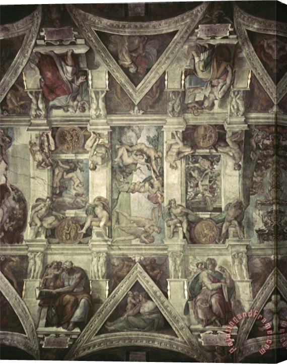 Michelangelo Buonarroti Sacrifice of Noah Expulsion Creation of Eve Stretched Canvas Print / Canvas Art