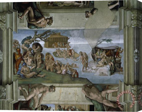 Michelangelo Buonarroti Sistine Chapel Ceiling The Flood 1508 12 Stretched Canvas Print / Canvas Art