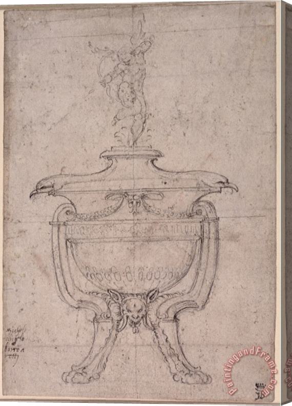 Michelangelo Buonarroti Study of a Decorative Urn Stretched Canvas Print / Canvas Art