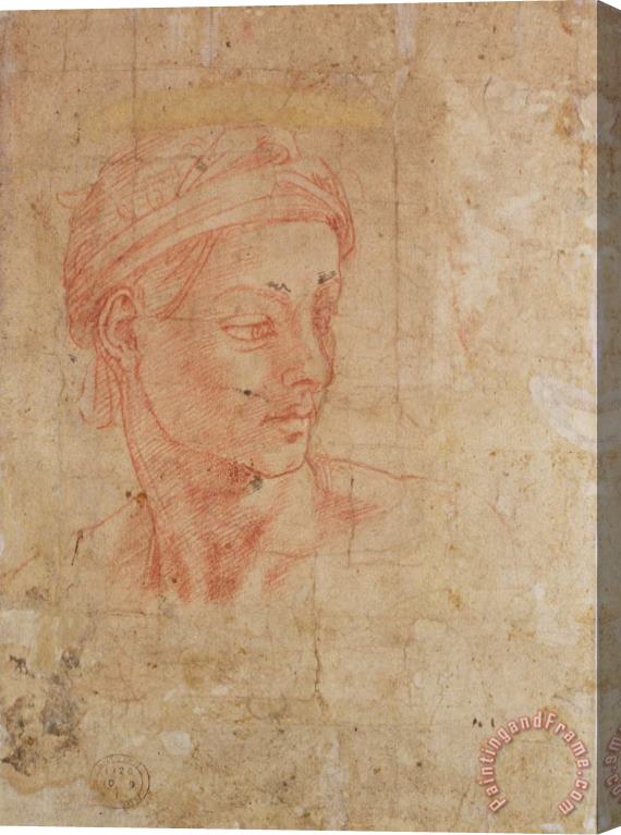 Michelangelo Buonarroti Study of a Head Stretched Canvas Print / Canvas Art