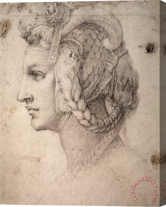 Michelangelo Buonarroti Study of Head Stretched Canvas Print / Canvas Art