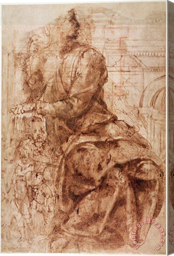 Michelangelo Buonarroti Study of Sibyl Stretched Canvas Painting / Canvas Art