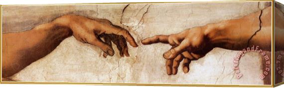 Michelangelo Buonarroti The Creation of Adam C 1510 Detail Stretched Canvas Painting / Canvas Art