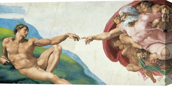 Michelangelo Buonarroti The Creation of Adam Stretched Canvas Print / Canvas Art