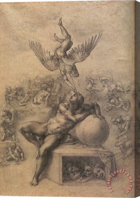 Michelangelo Buonarroti The Dream of Human Life Stretched Canvas Print / Canvas Art