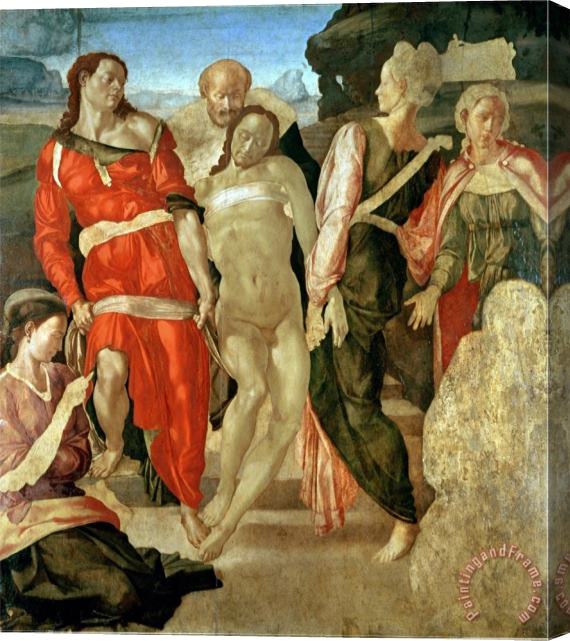Michelangelo Buonarroti The Entombment Unfinished Stretched Canvas Painting / Canvas Art