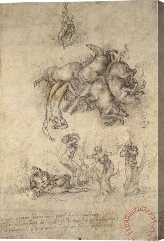 Michelangelo Buonarroti The Fall of Phaeton 1533 Stretched Canvas Print / Canvas Art