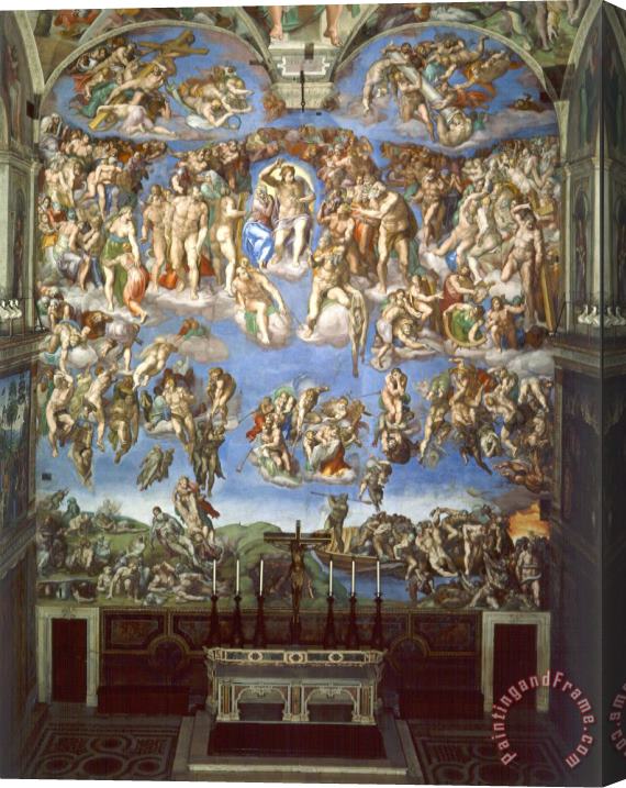 Michelangelo Buonarroti The Last Judgement 1541 Stretched Canvas Painting / Canvas Art