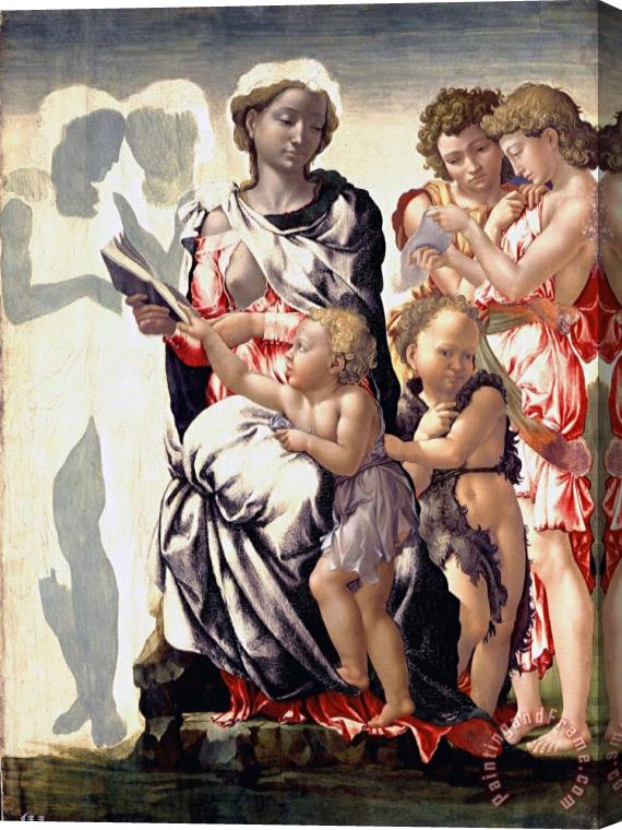 Michelangelo Buonarroti The Madonna And Child with Saint John And Angels Stretched Canvas Print / Canvas Art