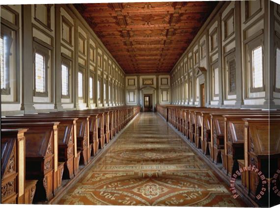 Michelangelo Buonarroti The Reading Room of The Laurentian Library 1534 Stretched Canvas Painting / Canvas Art