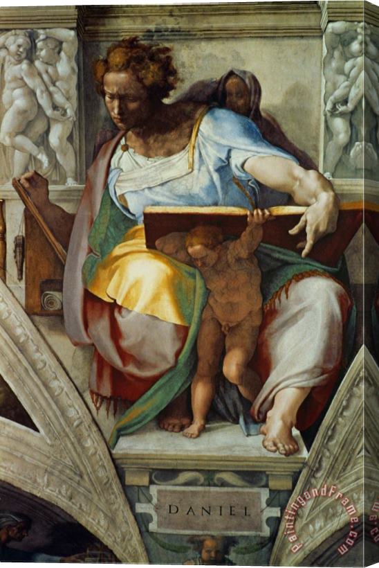 Michelangelo Buonarroti The Sistine Chapel Ceiling Frescos After Restoration The Prophet Daniel Stretched Canvas Painting / Canvas Art