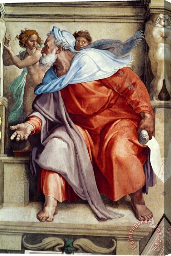 Michelangelo Buonarroti The Sistine Chapel Ceiling Frescos After Restoration The Prophet Ezekiel Stretched Canvas Painting / Canvas Art