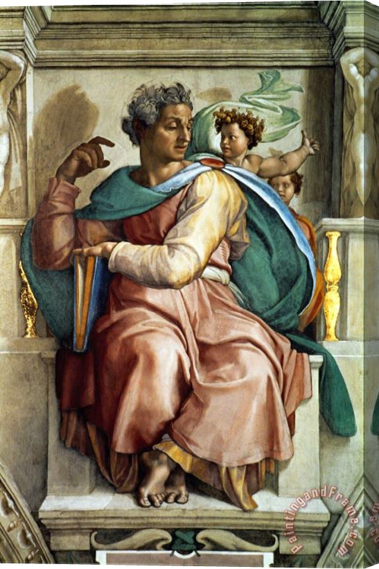 Michelangelo Buonarroti The Sistine Chapel Ceiling Frescos After Restoration The Prophet Isaiah Stretched Canvas Print / Canvas Art