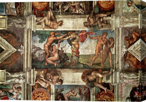 Michelangelo Buonarroti The Sistine Chapel The Fall Stretched Canvas Print / Canvas Art