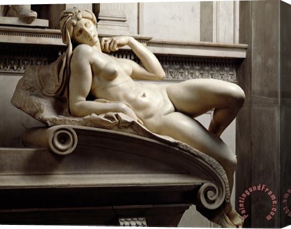 Michelangelo Buonarroti The Tomb of Lorenzo De Medici Stretched Canvas Painting / Canvas Art