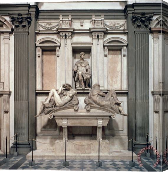 Michelangelo Buonarroti Tomb of Giuliano De Medici Duke of Nemours with The Figures of Day And Night 1533 Stretched Canvas Painting / Canvas Art