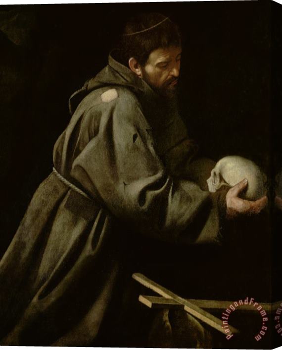 Michelangelo Merisi da Caravaggio Saint Francis In Meditation Stretched Canvas Print / Canvas Art