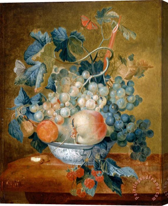 Michiel Van Huysum A Delft Bowl with Fruit Stretched Canvas Painting / Canvas Art
