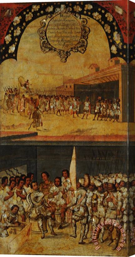 Miguel Gonzales The Conquest of Mexico, Tabla Xv Stretched Canvas Print / Canvas Art