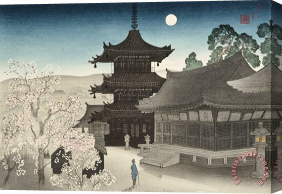 Miki Suizan Kiyomizu Temple on a Spring Night (haru No Yo No Kiyomizu) Stretched Canvas Print / Canvas Art