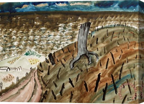 Milton Avery Burned Hill by The Sea, 1936 Stretched Canvas Painting / Canvas Art