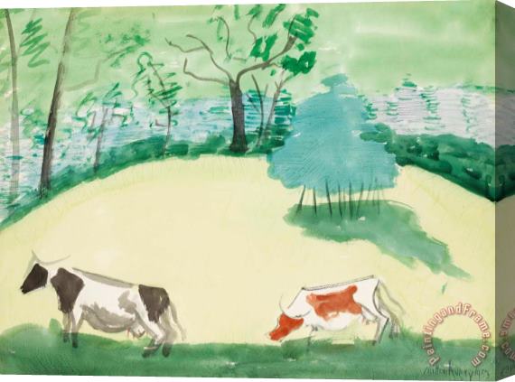Milton Avery Cows on Hillside, 1953 Stretched Canvas Print / Canvas Art