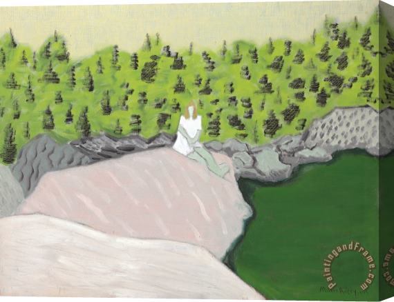Milton Avery Figure by Pool Stretched Canvas Print / Canvas Art