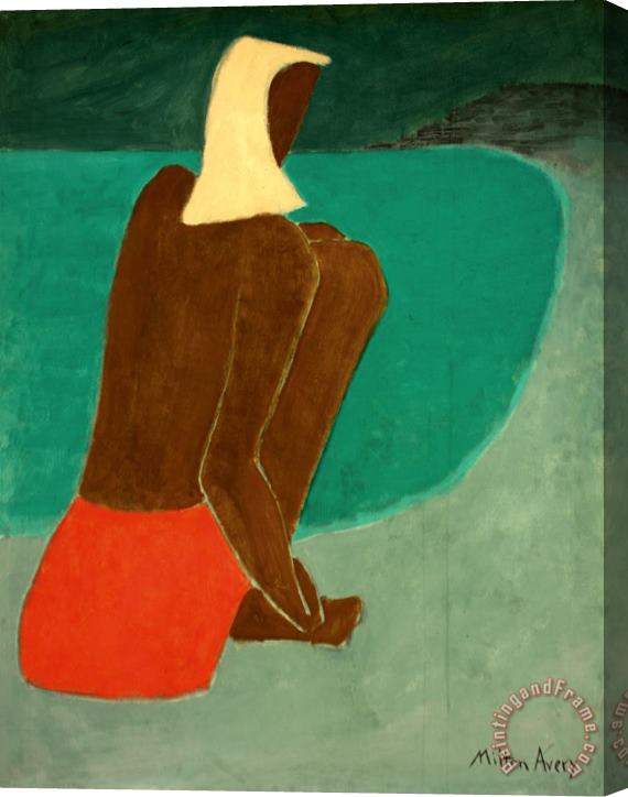 Milton Avery March on The Beach Stretched Canvas Painting / Canvas Art