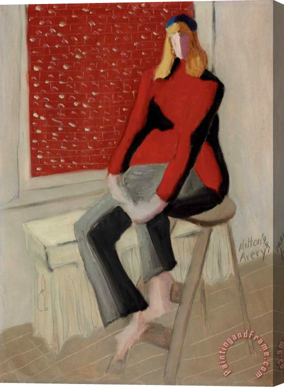 Milton Avery March Seated Stretched Canvas Painting / Canvas Art