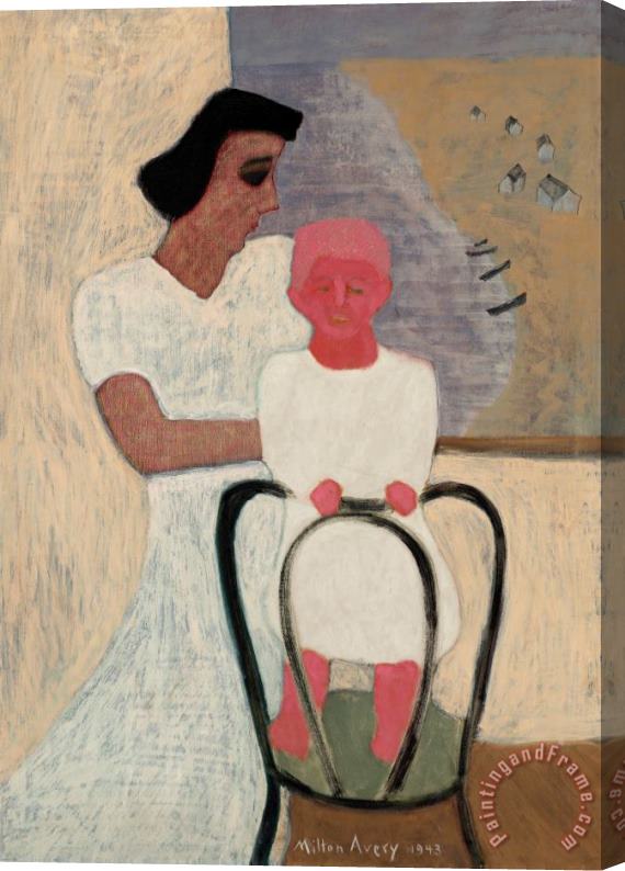 Milton Avery Mother And Child by Seashore, 1943 Stretched Canvas Painting / Canvas Art
