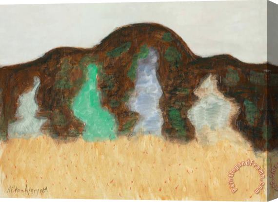 Milton Avery Pale Trees Dark Mountain Stretched Canvas Print / Canvas Art