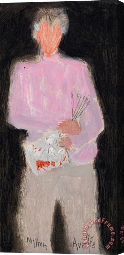 Milton Avery Self Portrait with Palette, 1958 Stretched Canvas Painting / Canvas Art