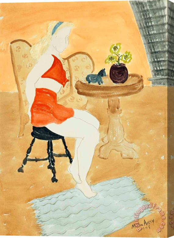 Milton Avery Stella in Red,1945 Stretched Canvas Painting / Canvas Art