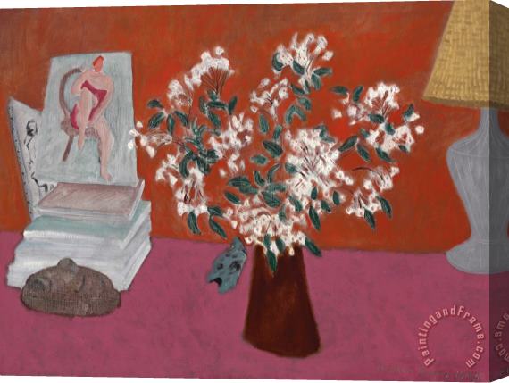 Milton Avery Still Life with Flowers Stretched Canvas Painting / Canvas Art