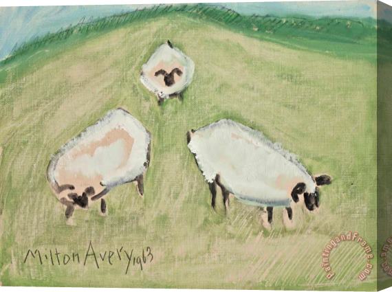 Milton Avery Three Sheep, 1963 Stretched Canvas Painting / Canvas Art