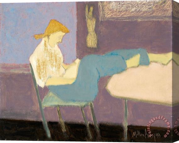 Milton Avery Untitled (reader), 1953 Stretched Canvas Painting / Canvas Art