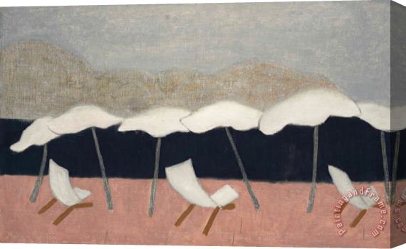 Milton Avery White Umbrellas, 1952 Stretched Canvas Painting / Canvas Art