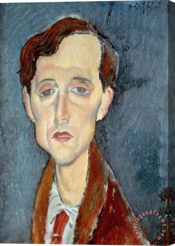 Modigliani Portrait of Franz Hellens Stretched Canvas Painting / Canvas Art