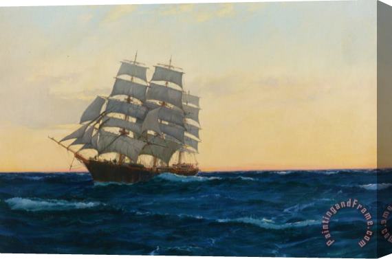 Montague Dawson Sunset at Sea Stretched Canvas Painting / Canvas Art