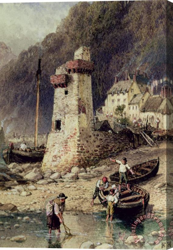 Myles Birket Foster Lynmouth in Devonshire Stretched Canvas Print / Canvas Art